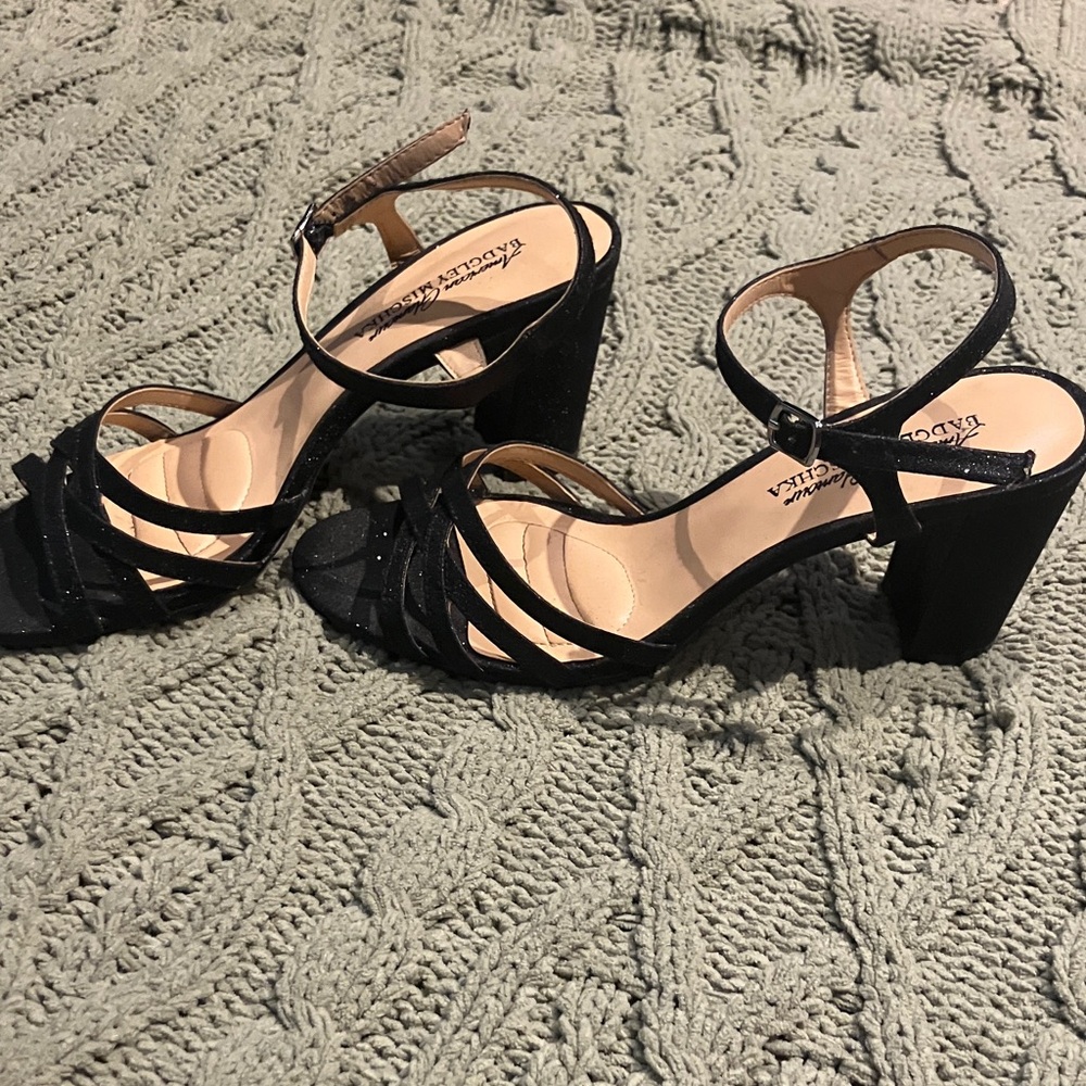 Badgley Mischka Black Strappy Heels